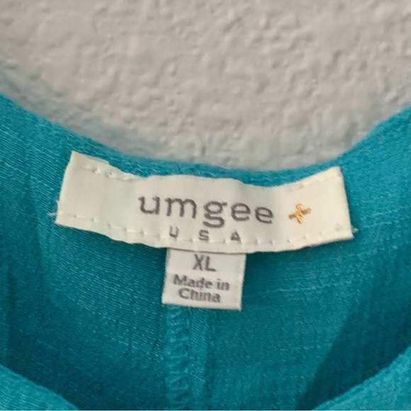 Umgee Top Layered Short Sleeve size XL Lightweight Teal Oversized Casual - Picture 9 of 13